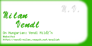 milan vendl business card